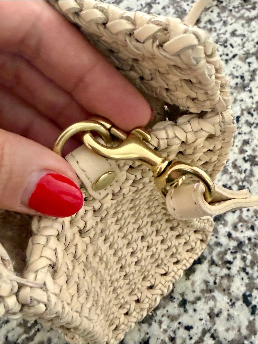 Clare V Woven Crossbody Tote in Beige - Picture 5 of 8